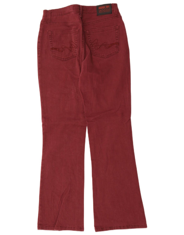 Pioneer Womens Bootcut Jeans IT 42 Medium W30 L31 Burgundy Cotton
