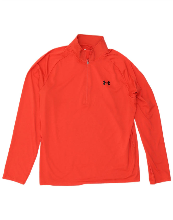 Мужской пуловер с воротником на молнии Under Armour, большой красный спортивный костюм