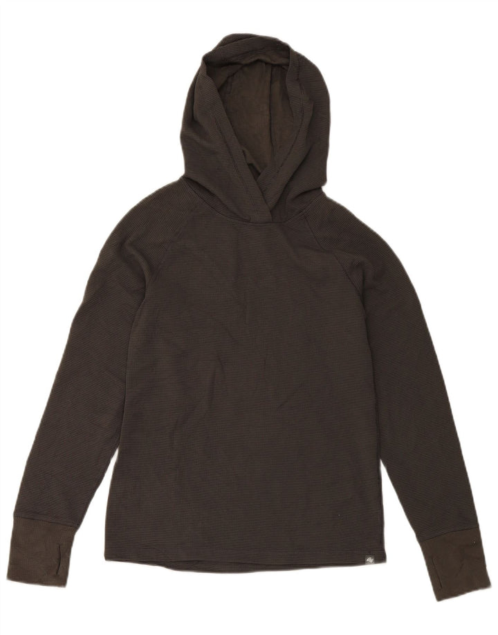 Женский топ с капюшоном Eddie Bauer с длинным рукавом UK 6 XS, серый полиэстер