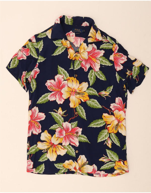 Polo Ralph Lauren Mens Short Sleeve Shirt Small Navy Blue Floral