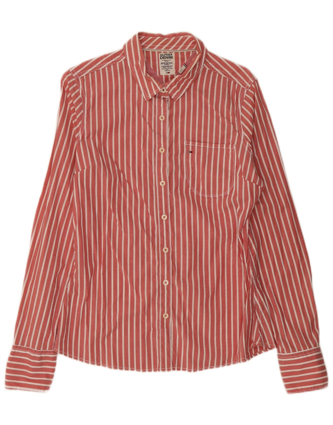 Мужская рубашка Tommy Hilfiger из хлопка в большую красную полоску