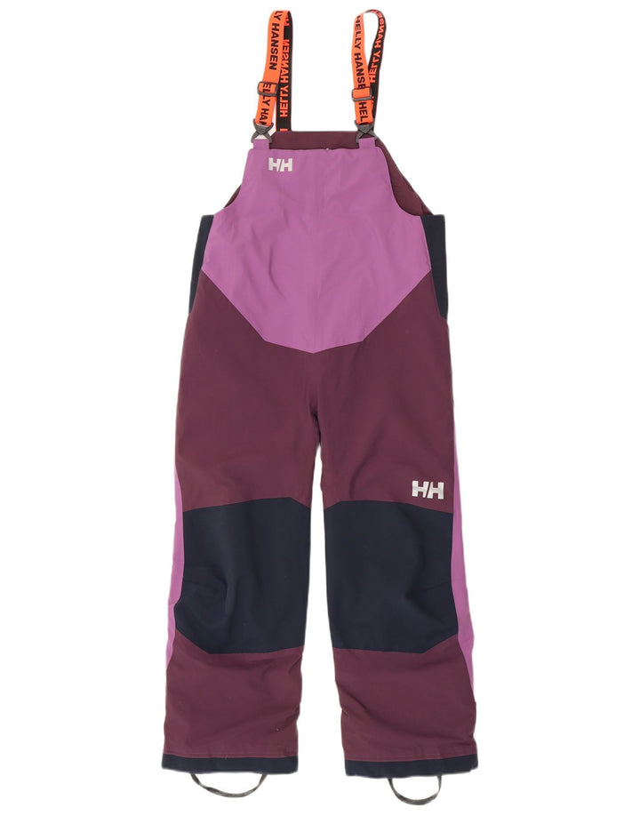 Лыжные брюки Helly Hansen для девочек 8–9 лет, фиолетовые, полиэстер с цветными блоками