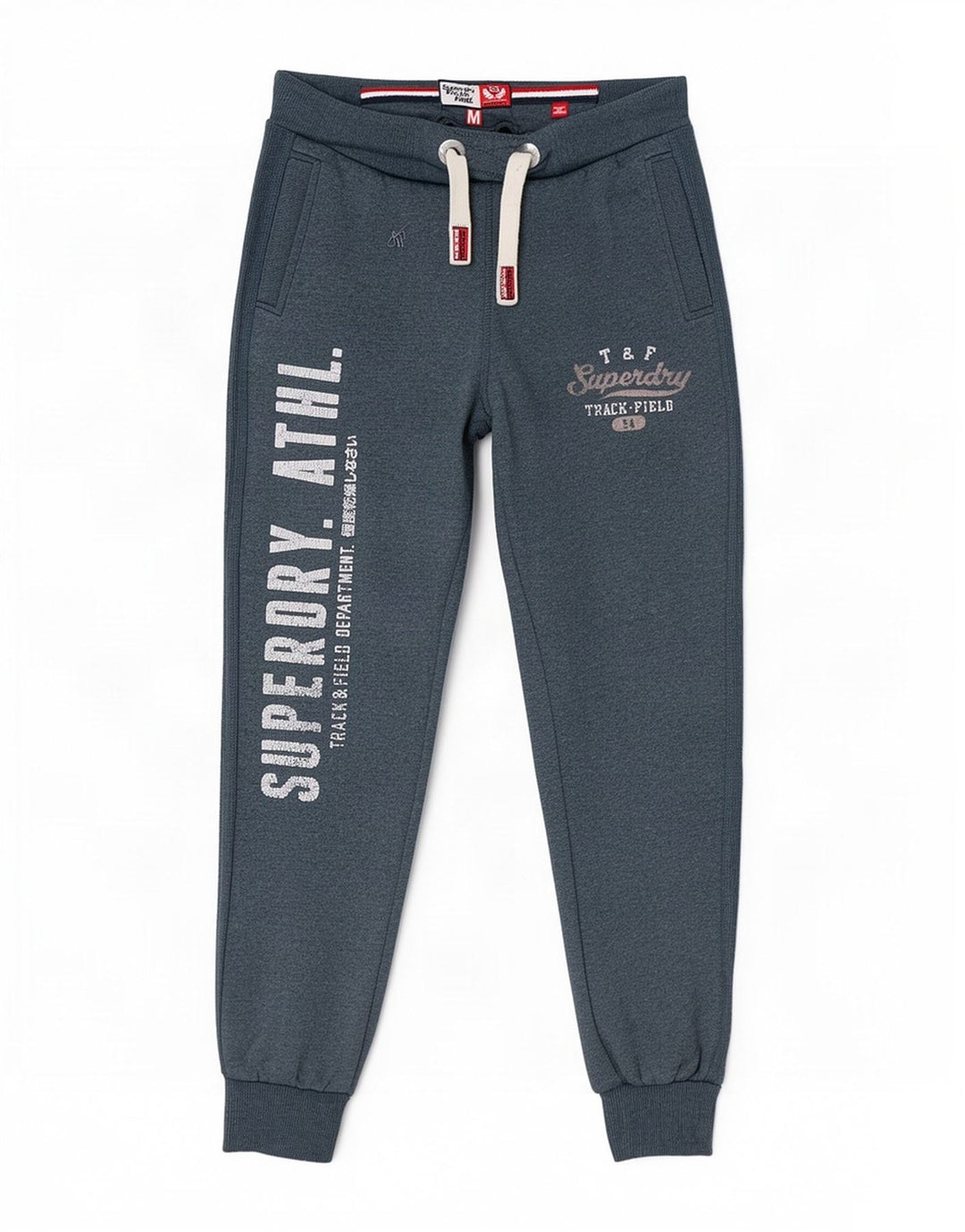 Мужские спортивные брюки с графическим рисунком Superdry, джоггеры, средний серый хлопок, хлопок