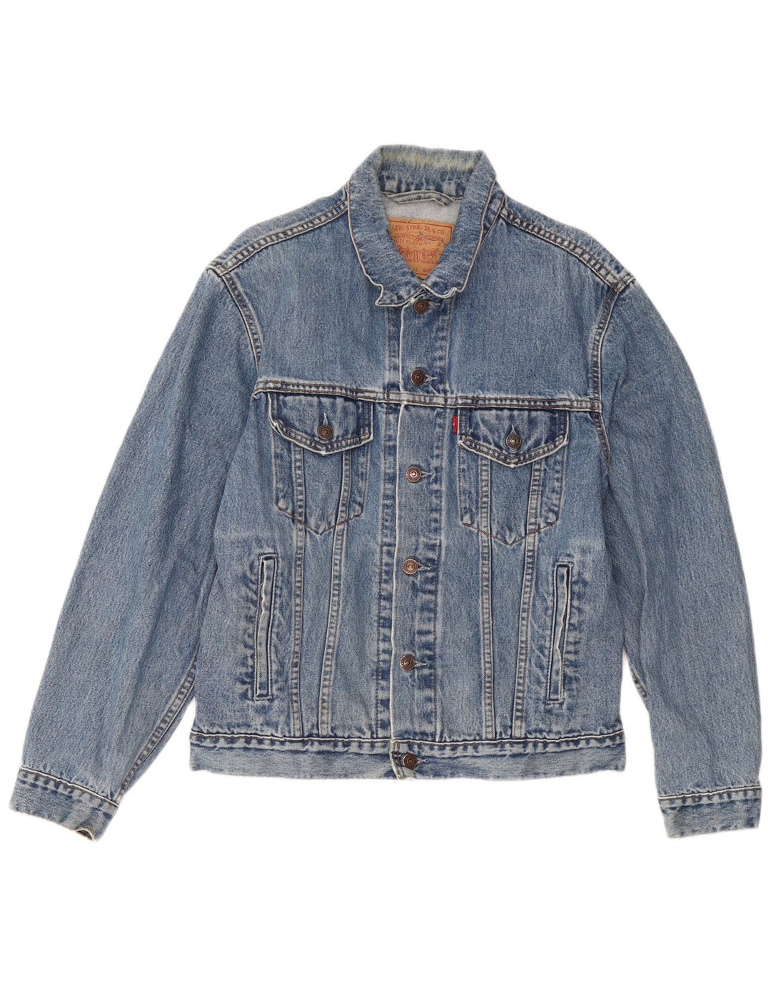 Мужская джинсовая куртка Levi's UK 38, средний синий хлопок, хлопок