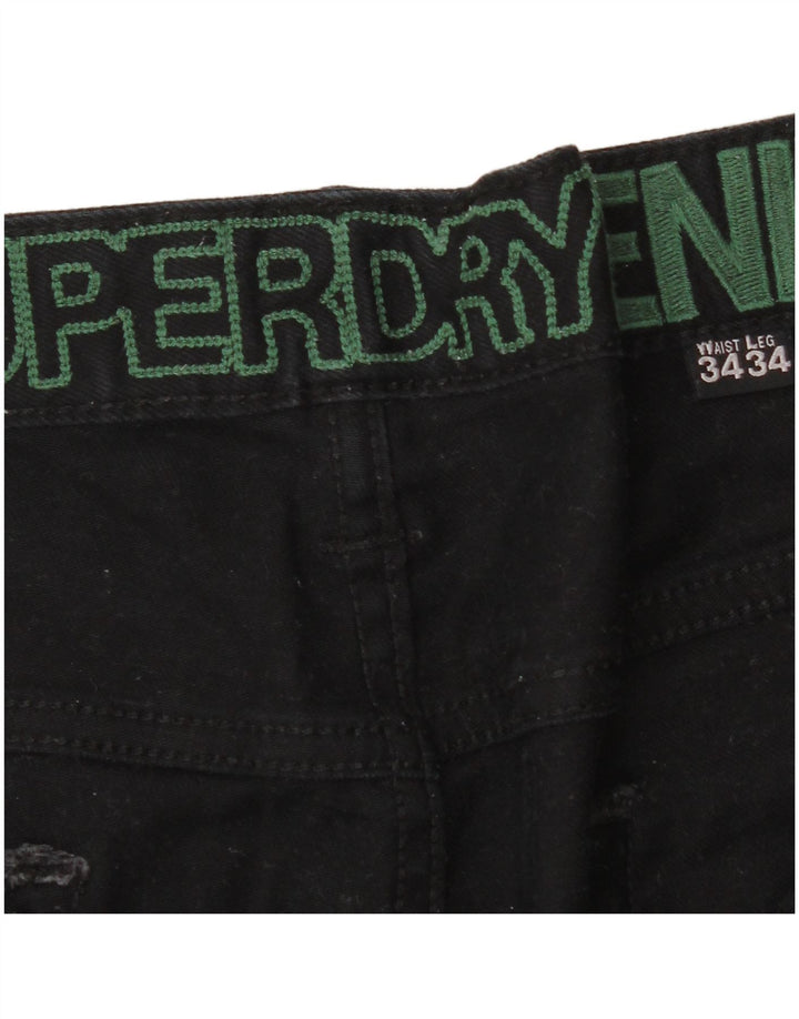 Мужские узкие джинсы Superdry W34 L34, черный хлопок