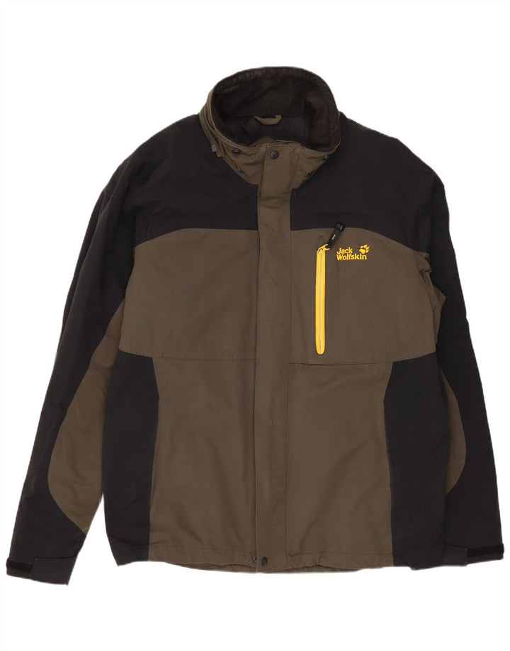 Мужская ветровка JACK WOLFSKIN, Великобритания, 40/42, большая, темно-синяя, с цветными блоками