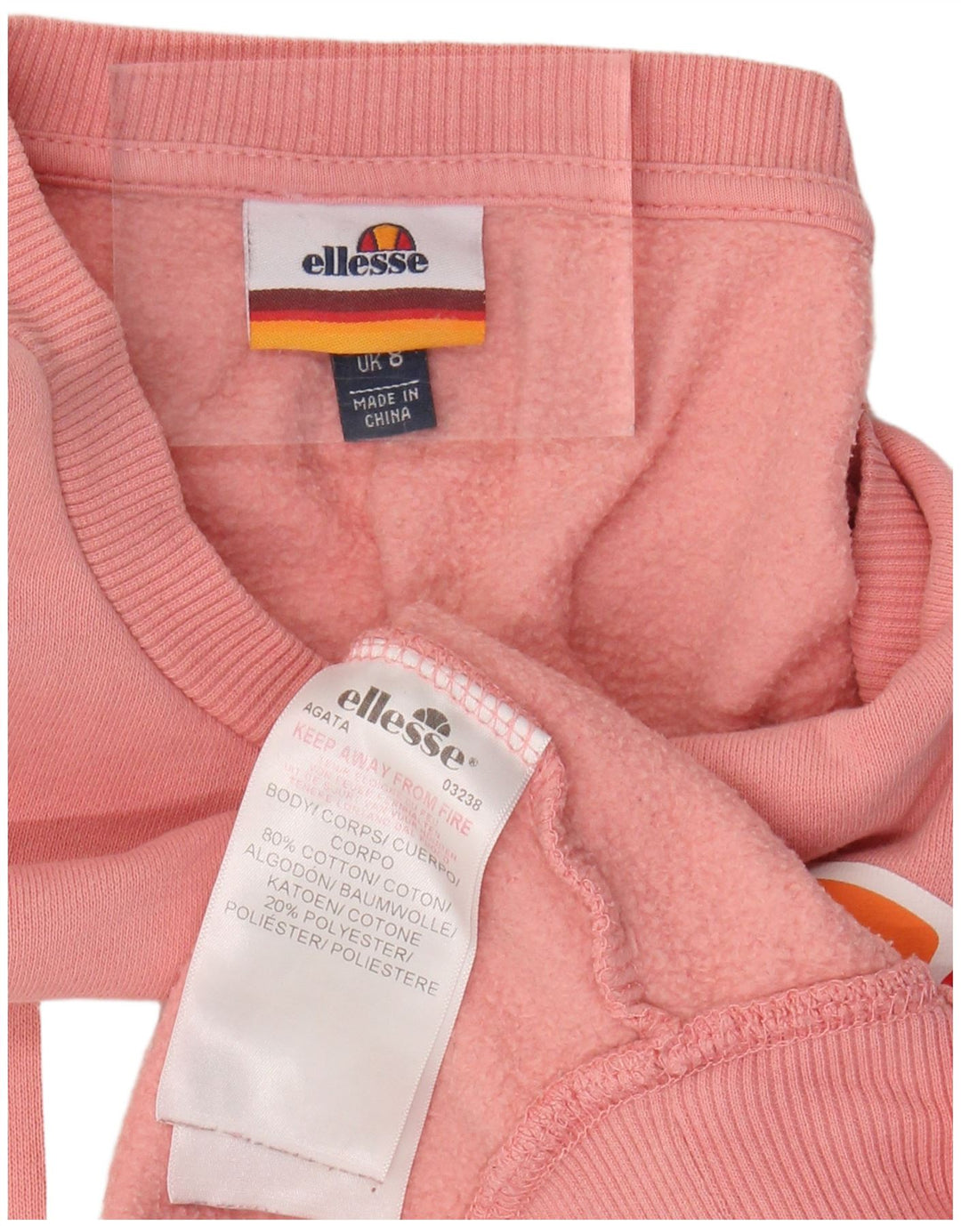 ELLESSE Женский свободный свитшот с рисунком, Великобритания, 8, маленький, розовый, хлопок