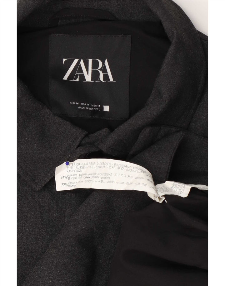 Мужская куртка-бомбер Zara UK 38, средний серый полиэстер