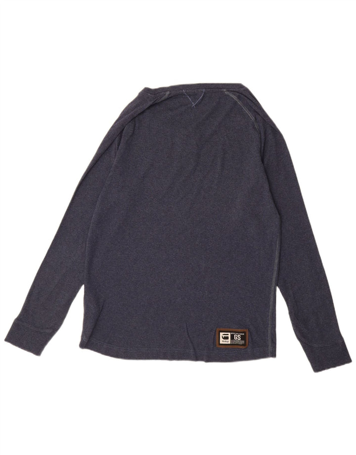 G-STAR Мужской топ с длинным рукавом и рисунком, большой размер, темно-синий, хлопок