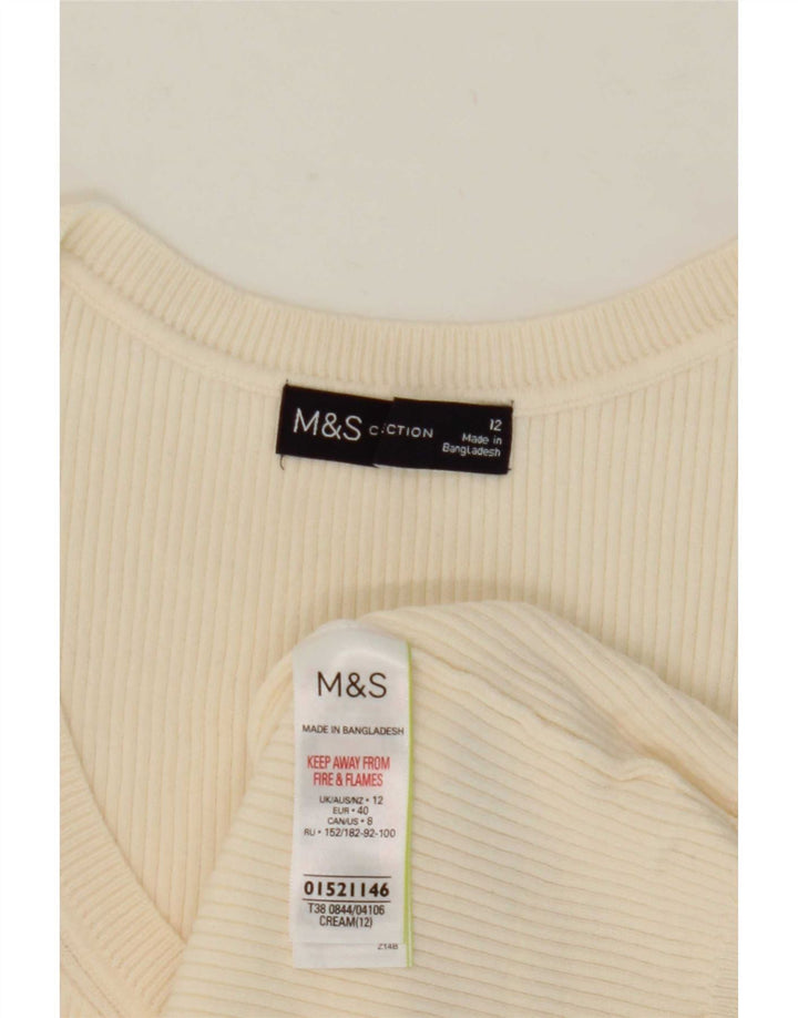 Женский жилет Marks & Spencer UK 12, средний бежевый, вискоза