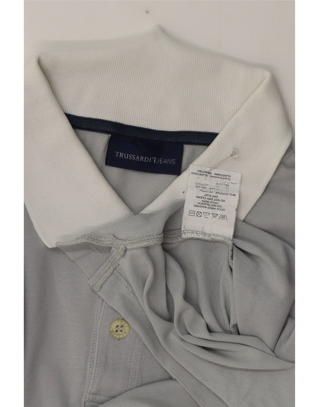 Мужская рубашка-поло Trussardi XL, серая, хлопок