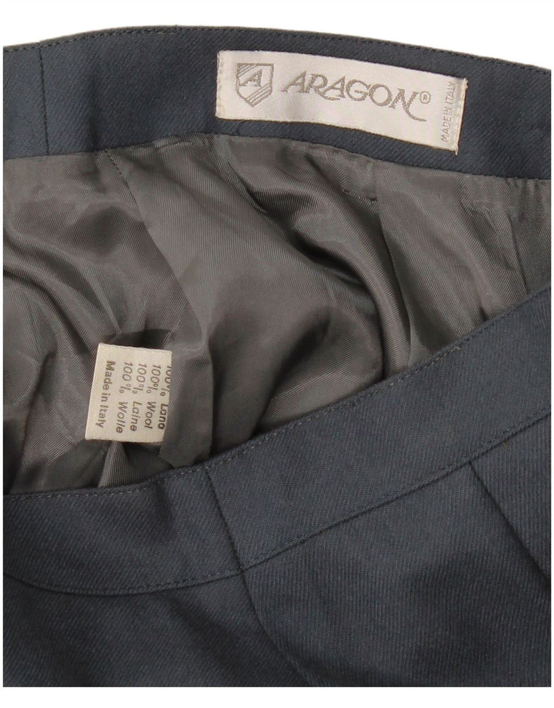 ВИНТАЖНАЯ женская юбка-карандаш среднего размера W28 Темно-синяя шерсть