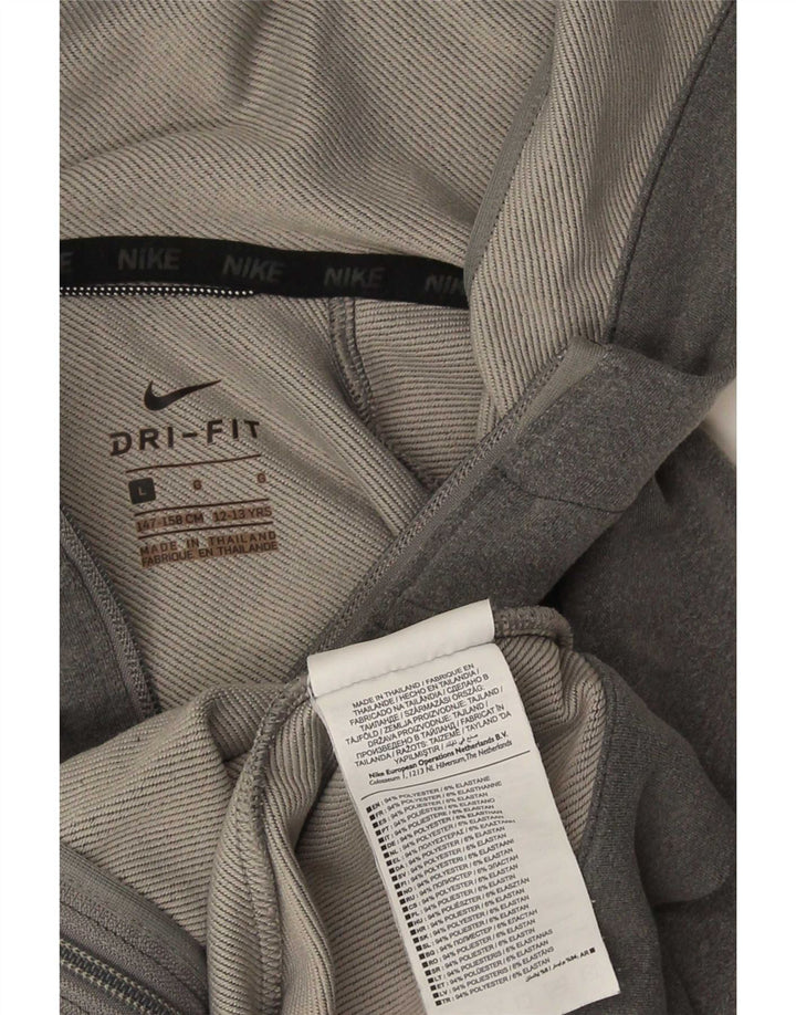Женский свитер с капюшоном на молнии Nike Dri Fit UK 14, большой серый полиэстер