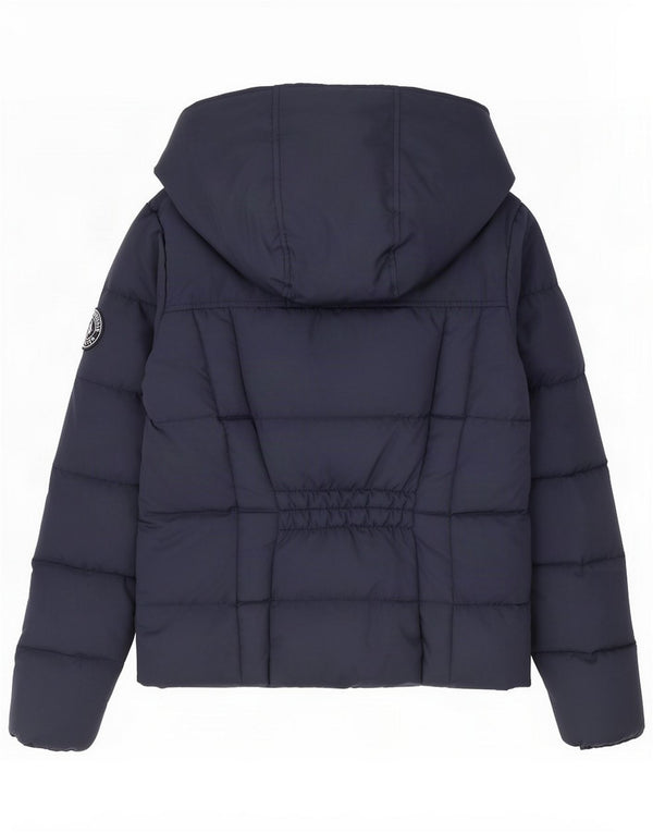 Женская стеганая куртка с капюшоном Abercrombie & Fitch UK 10, маленькая, темно-синяя