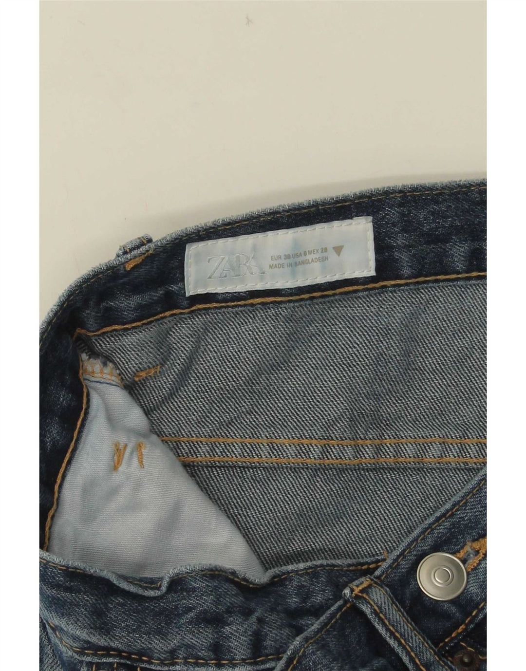 Женские широкие джинсы Zara EU 38, маленькие W28 L31, синие