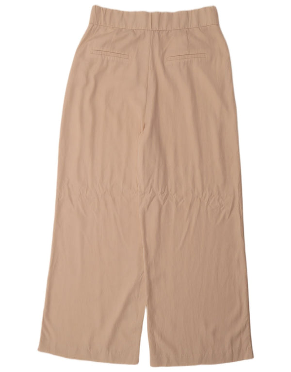 Женские брюки чинос с завышенной талией Zara, широкие, XL, W32, L32, бежевые, лиоцелл