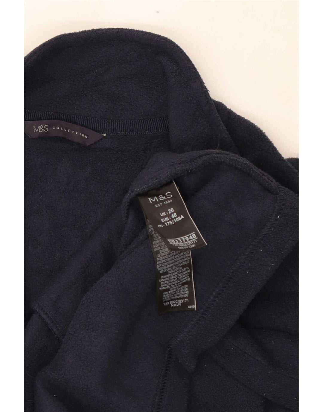 Женская флисовая куртка Marks & Spencer UK 20 2XL Темно-синий полиэстер