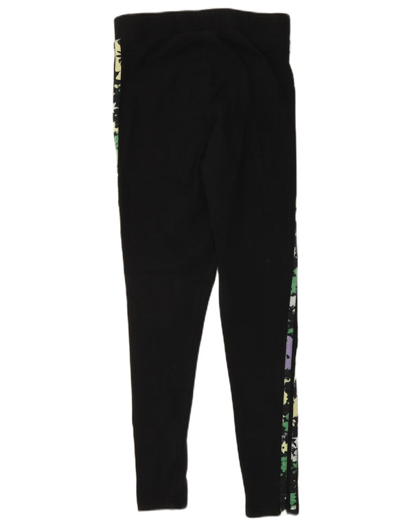 Женские леггинсы Adidas UK 10, маленькие черные хлопковые