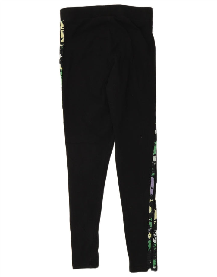 Женские леггинсы Adidas UK 10, маленькие черные хлопковые