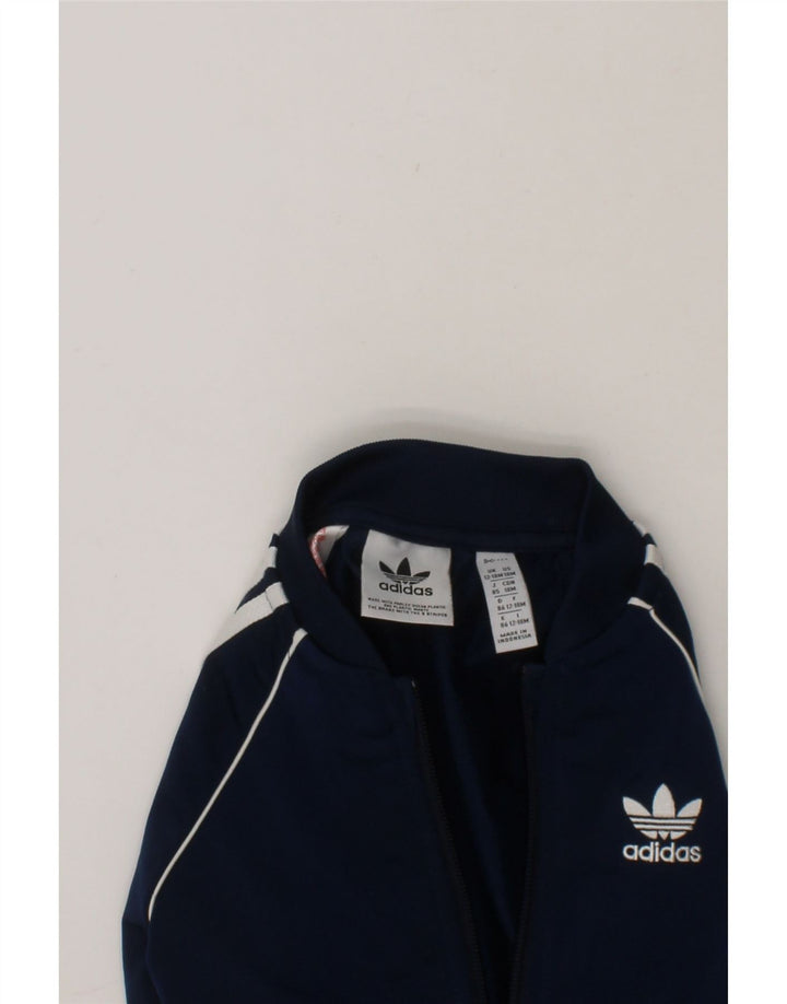 ADIDAS Baby Boys Tracksuit Top Jacket 12-18 Months Navy Blue Polyester Vintage Adidas and Second-Hand Adidas from Messina Hembry 