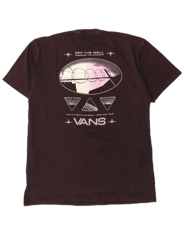 Мужская футболка классического кроя с рисунком Vans, большой черный хлопковый топ