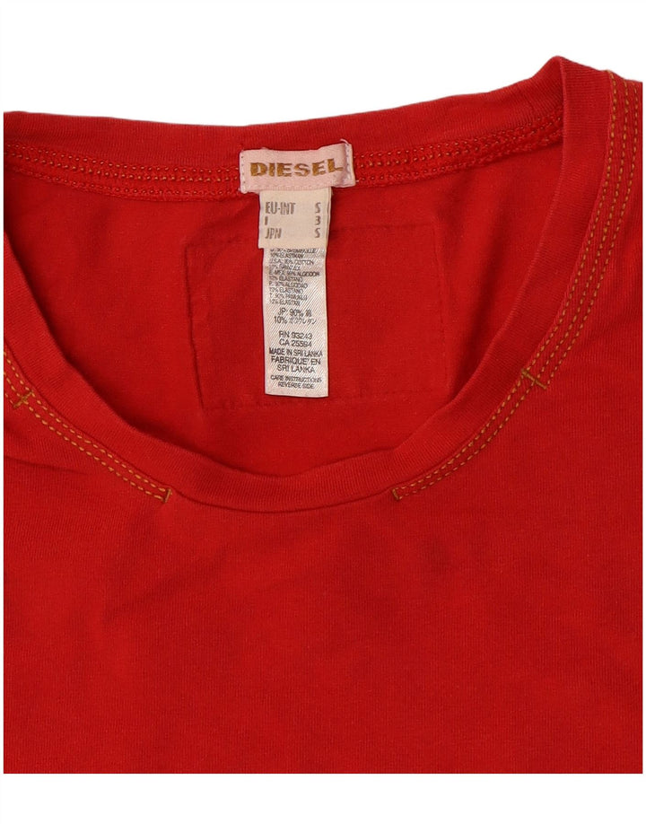 Женская футболка DIESEL Top UK 10 Small Red Cotton