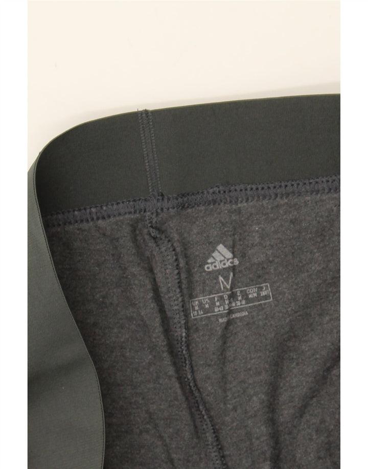 ADIDAS Womens Leggings UK 12/14 Medium  Grey Cotton Vintage Adidas and Second-Hand Adidas from Messina Hembry 