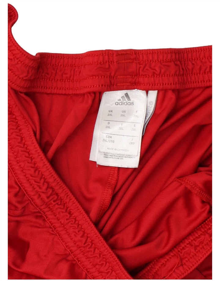 Мужские спортивные шорты Adidas Climalite 2XL, красный полиэстер с цветными блоками