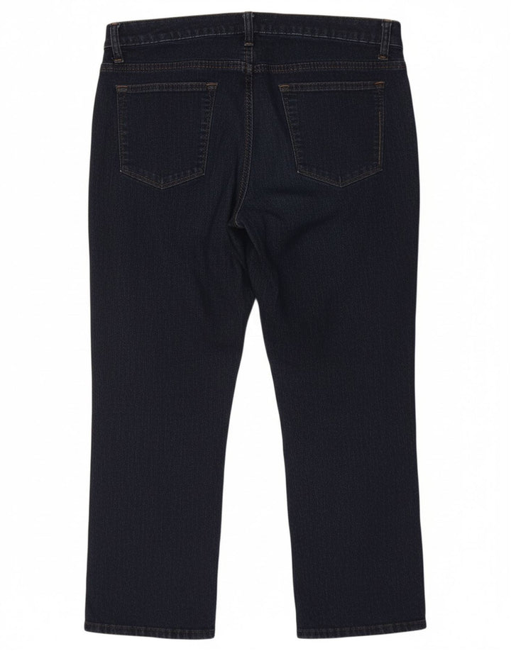 LEE Womens Riders Mid Rise Capri Jeans W34 L21 Navy Blue
