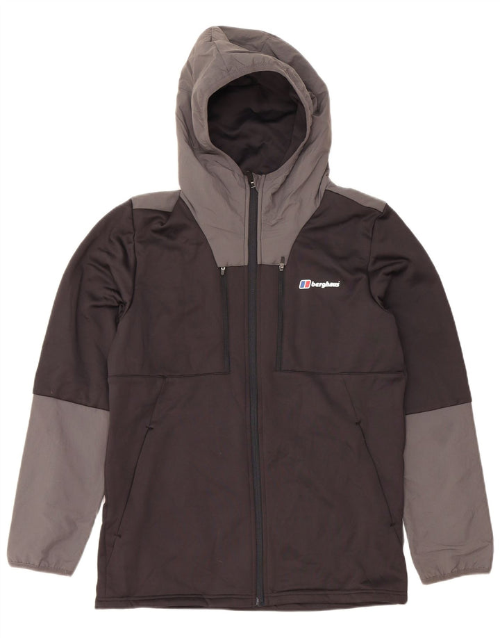 BERGHAUS Свитер с капюшоном на молнии для мальчиков 12-13 лет, черный полиэстер