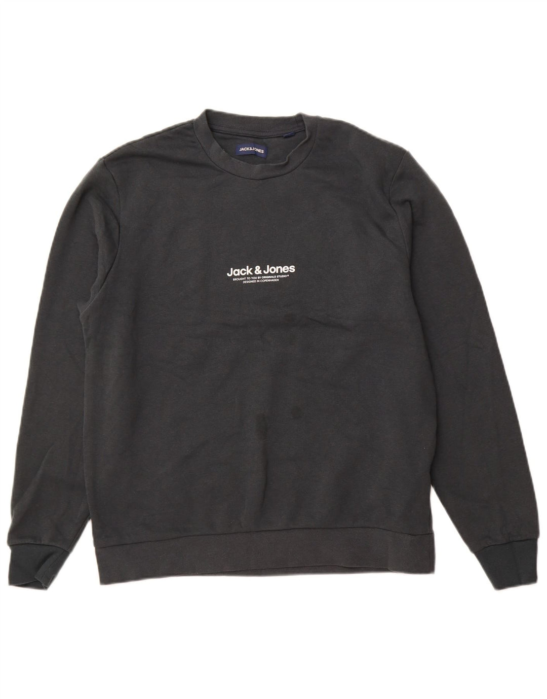Мужской свитшот JACK & JONES, большой серый хлопковый джемпер