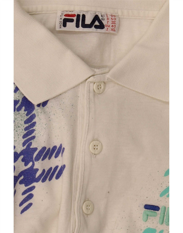 Мужская рубашка-поло Fila IT 50 Medium White Geometric