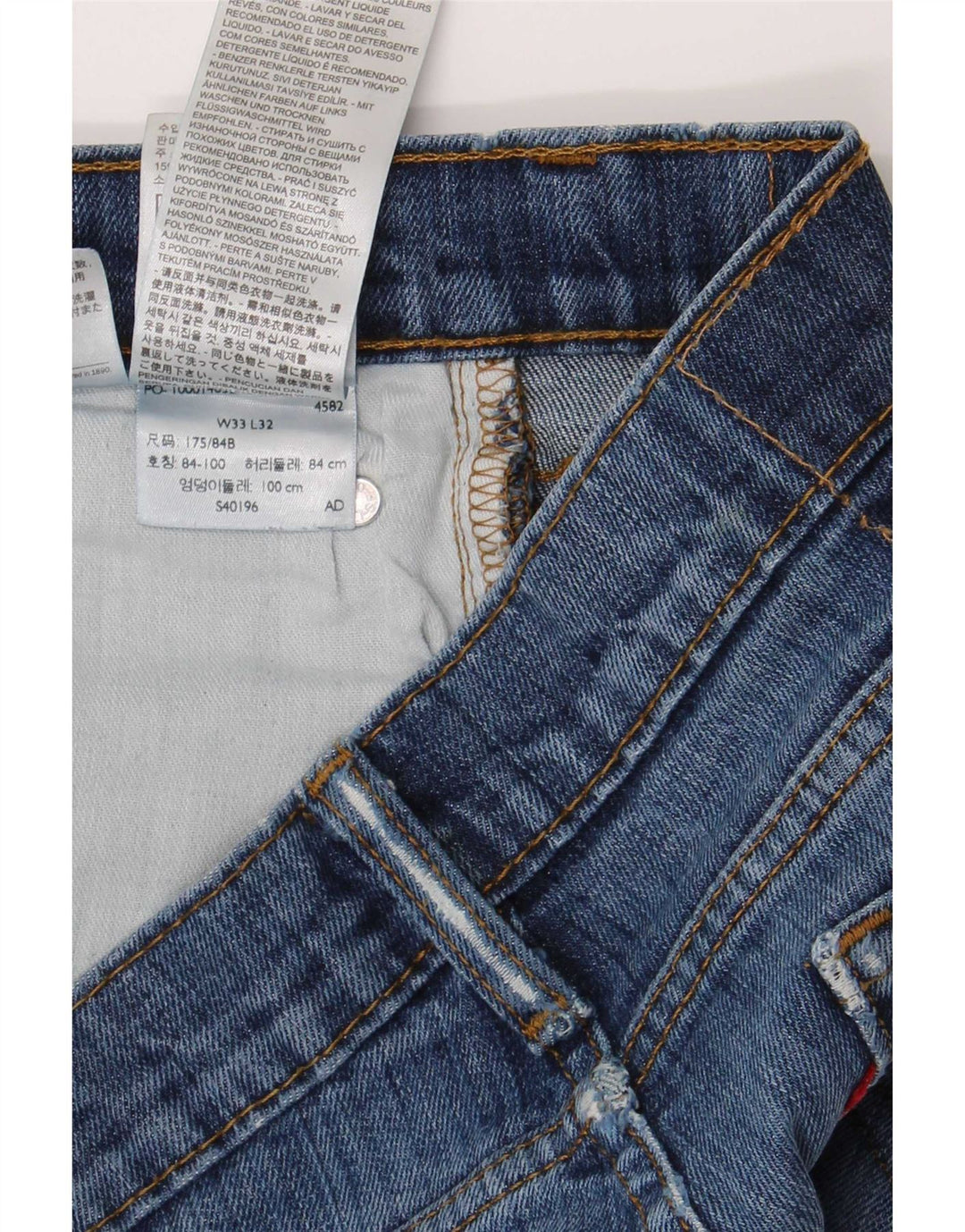 Мужские узкие джинсы Levi's W33 L32 синие, хлопок