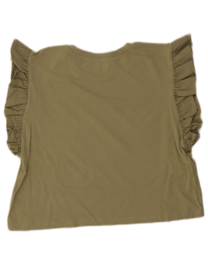 Женский укороченный топ Zara UK 12, средний зеленый