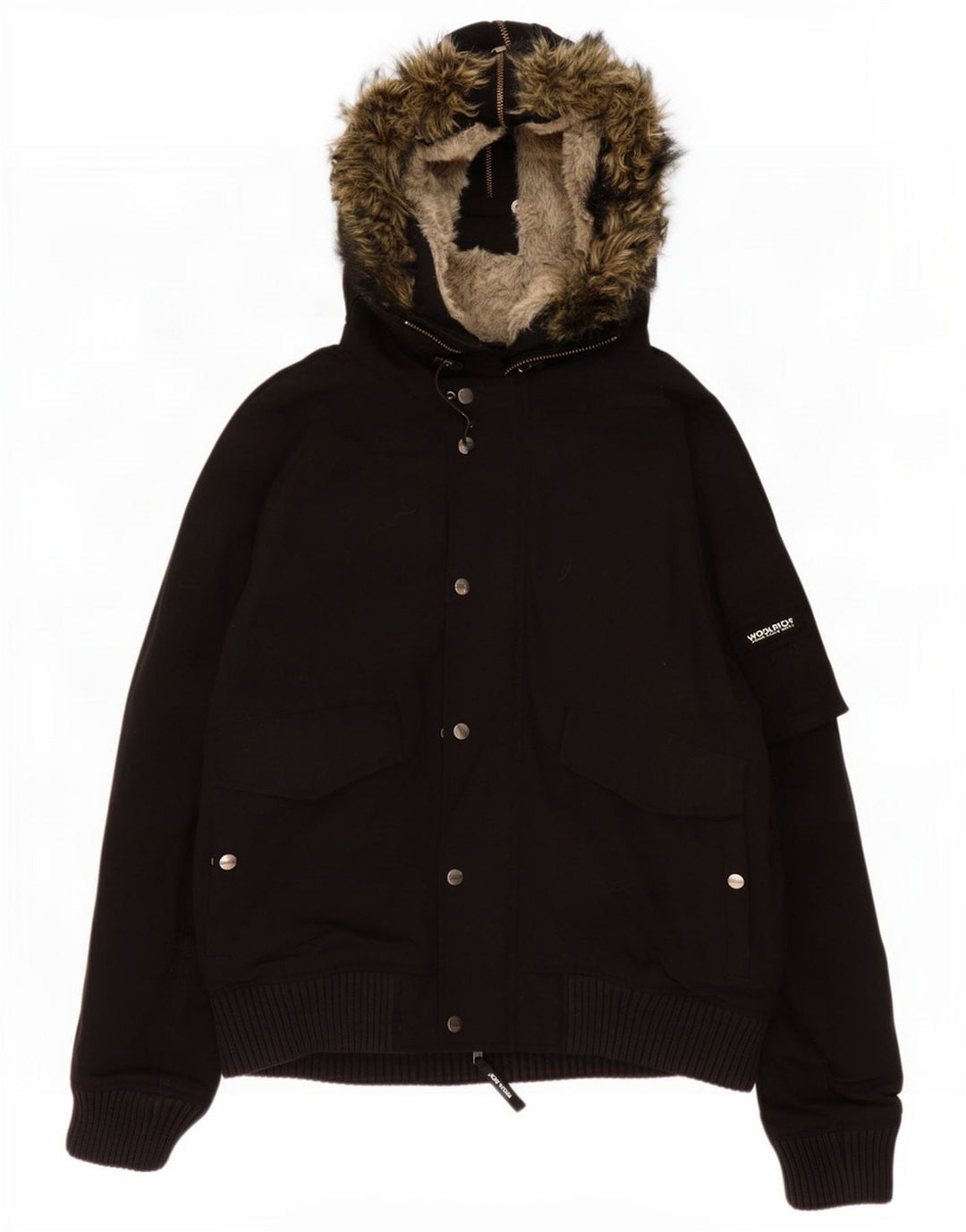 Куртка-бомбер с капюшоном Woolrich для мальчиков 13-14 лет, XL, черная