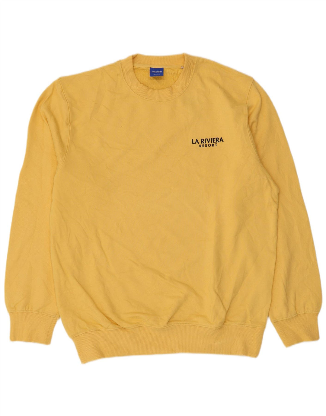 Мужской свитшот с рисунком Jack & Jones, большой желтый хлопковый джемпер