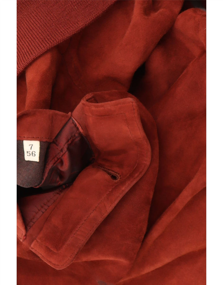 SCHIATTI&CO Mens Suede Bomber Jacket IT 56 3XL Red