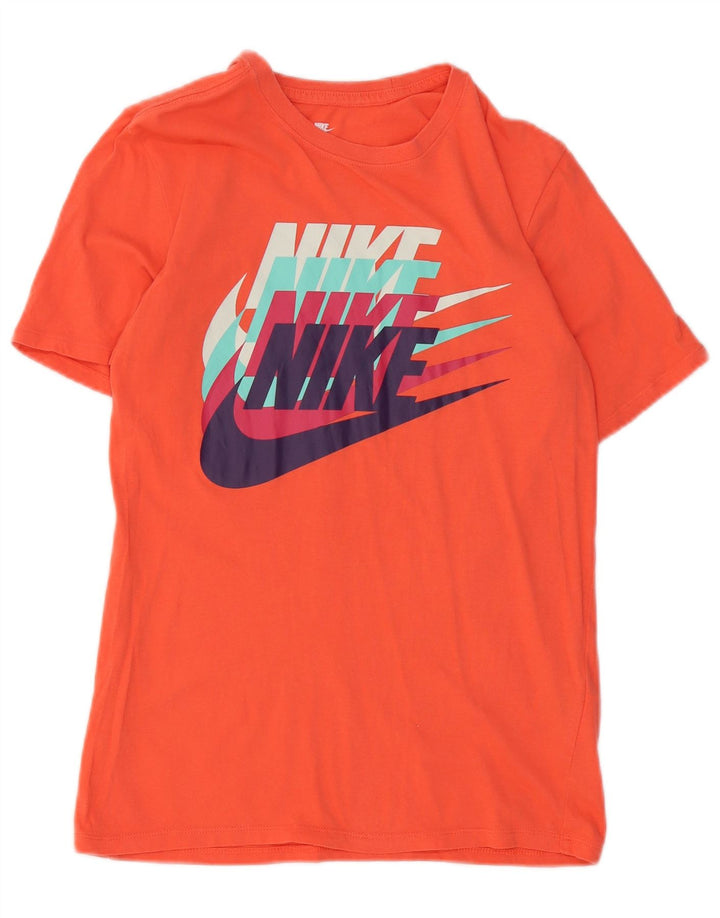 Мужская футболка спортивного кроя Nike с графическим рисунком, маленький оранжевый хлопковый топ