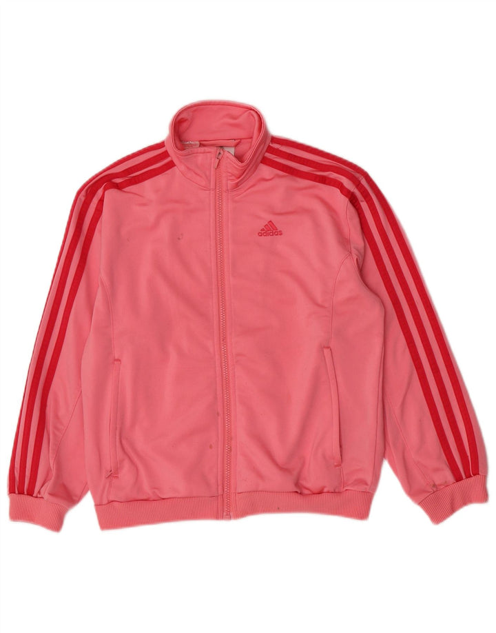 Спортивный костюм Adidas для девочек, верхняя куртка 9-10 лет, розовый полиэстер