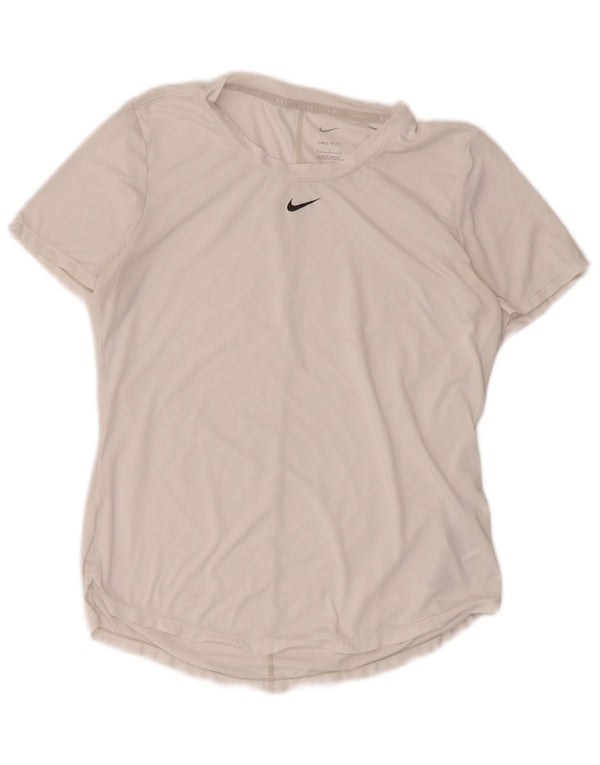 Женская футболка Nike Dri Fit Top UK 10, маленькая, белый полиэстер