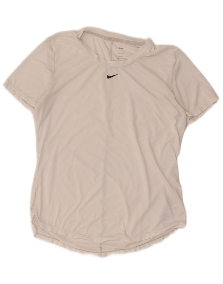 Женская футболка Nike Dri Fit Top UK 10, маленькая, белый полиэстер