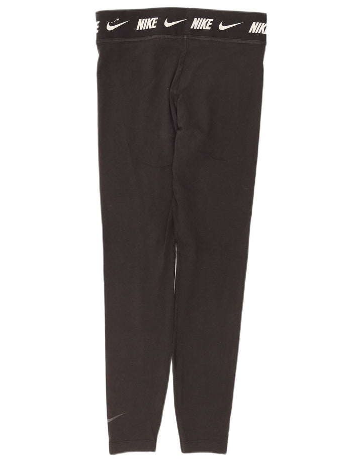 Женские облегающие леггинсы с рисунком NIKE UK 12, средний размер, черный хлопок