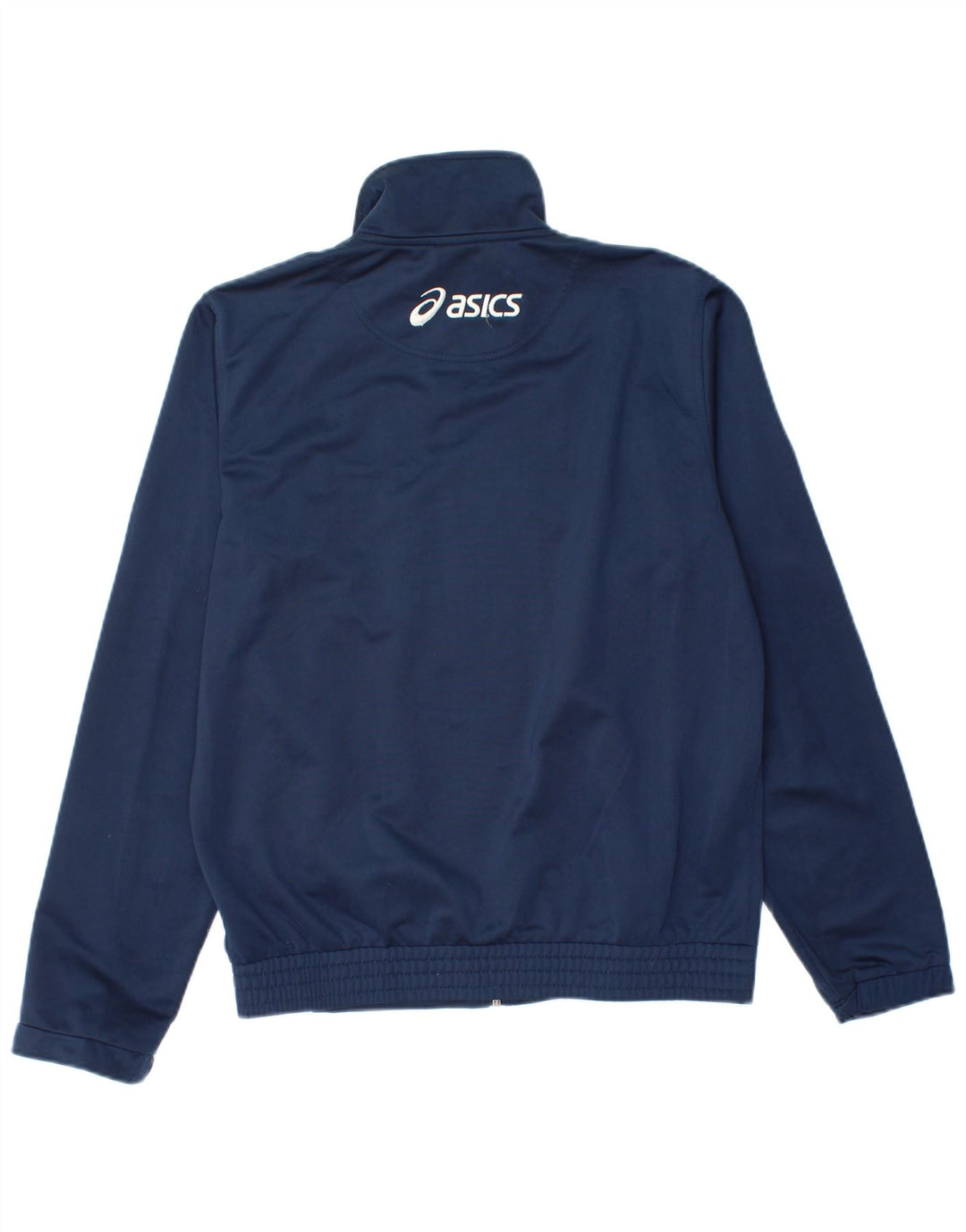 Мужской спортивный костюм Asics, верхняя куртка, маленький темно-синий, полиэстер с цветными блоками