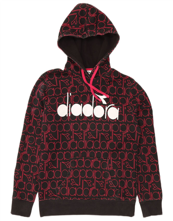 DIADORA Мужской джемпер с капюшоном с рисунком, средний черный, хлопок