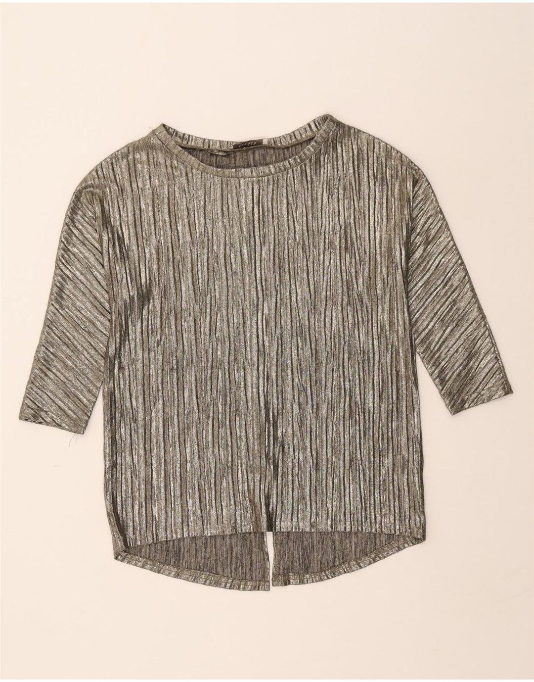 OASIS Womens 3/4 Sleeve Blouse Top UK 10 Small Grey Striped Retro Vintage Oasis and Second-Hand Oasis from Messina Hembry 