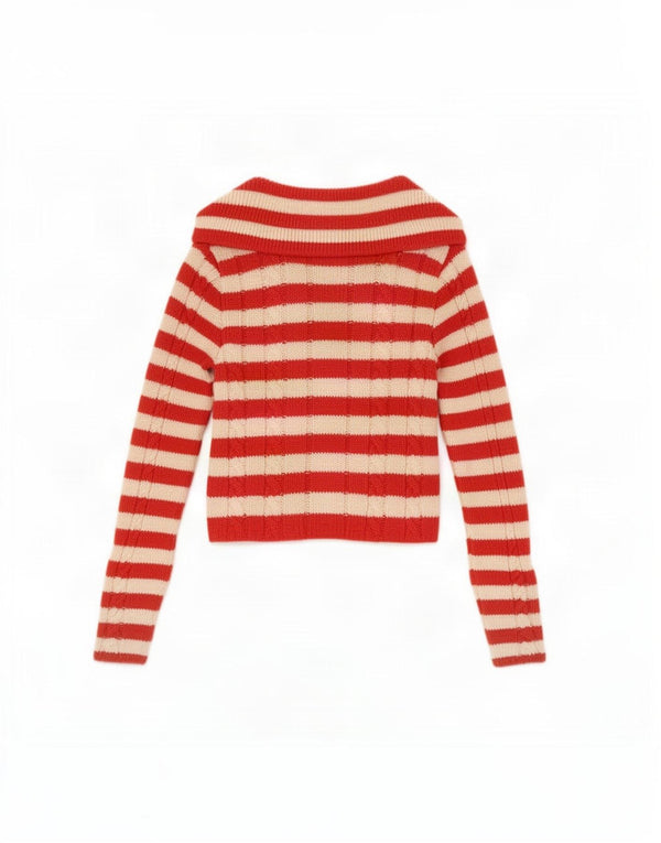 Женский кардиган Zara UK 4 XS, акрил в красную полоску