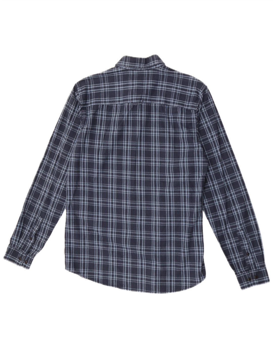 Мужская фланелевая рубашка приталенного кроя Jack & Jones среднего темно-синего цвета в клетку
