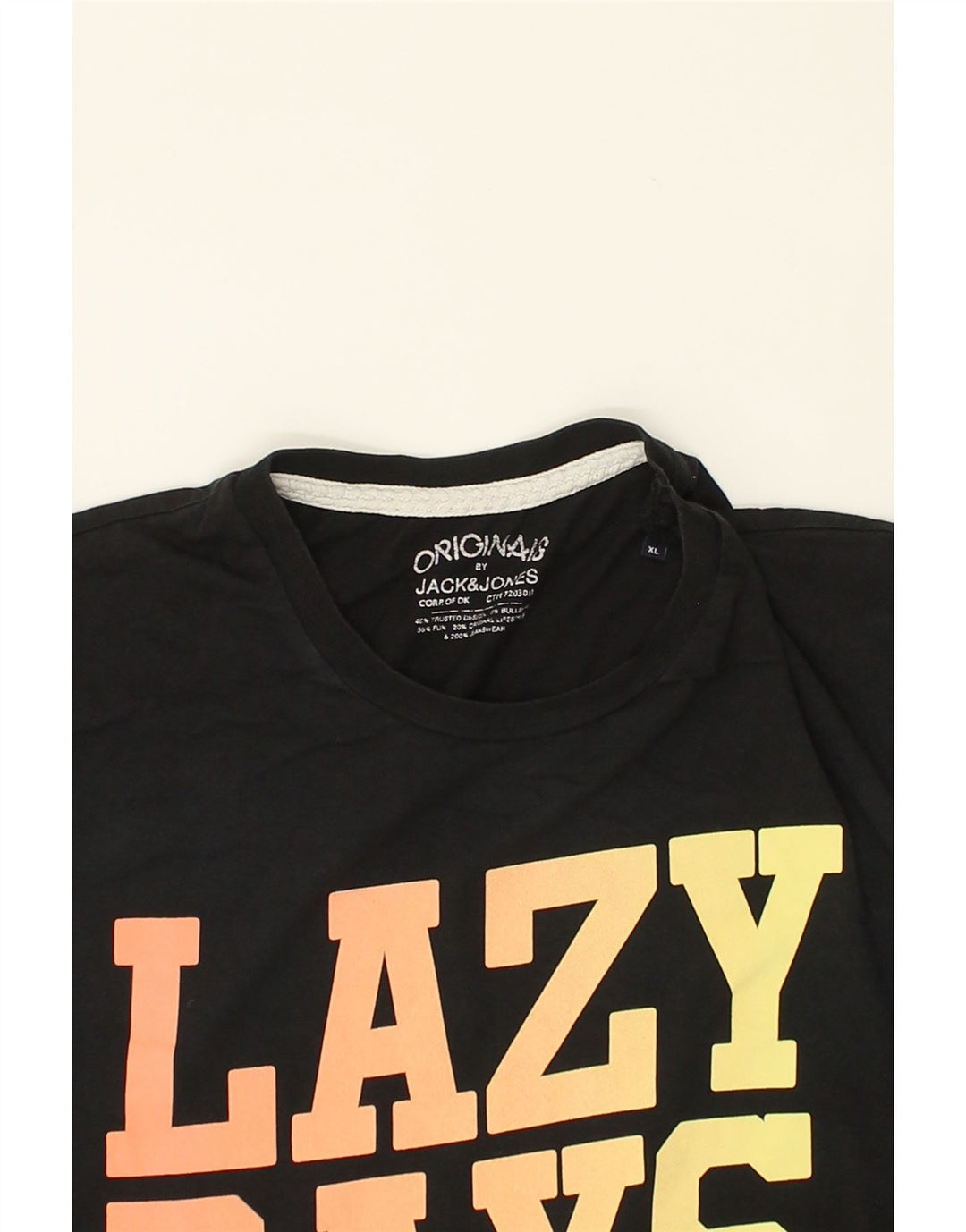 JACK & JONES Mens Graphic T-Shirt Top XL Black Cotton | Vintage Jack & Jones | Thrift | Second-Hand Jack & Jones | Used Clothing | Messina Hembry 