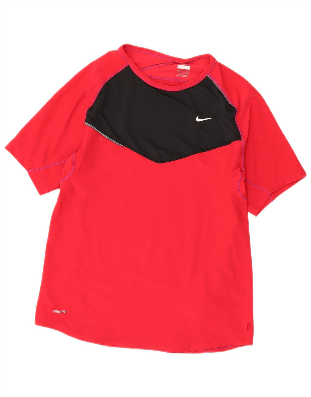 Мужская футболка Nike Top UK 39/41, средний красный, полиэстер с цветными блоками