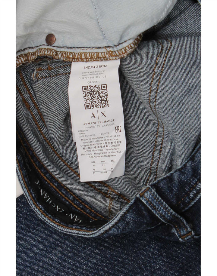 Мужские зауженные джинсы Armani Exchange W31 L31 темно-синие, хлопок